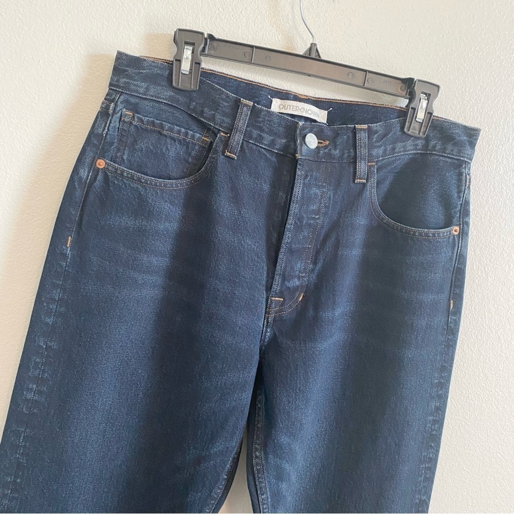 Outerknown Dark Wash High Rise Button Fly Straight Leg Jeans Size 27 - Picture 2 of 8